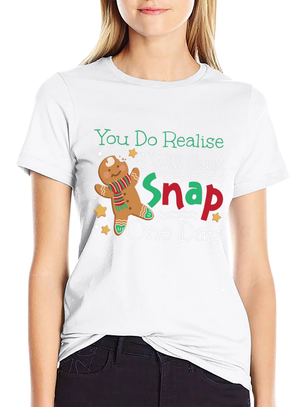 Gingerbread Snap T-Shirt - Funny Christmas Tee