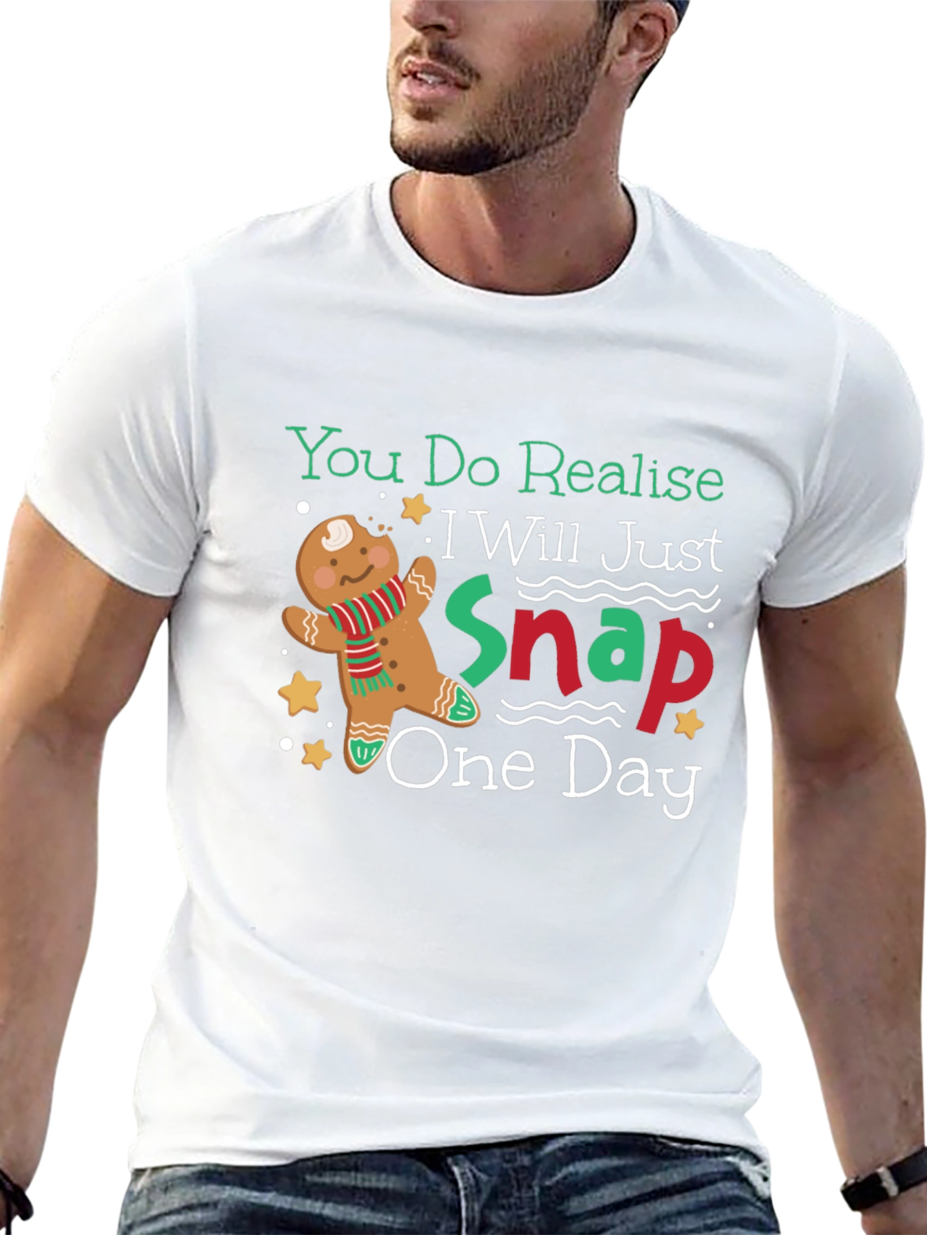 Gingerbread Snap T-Shirt - Funny Christmas Tee