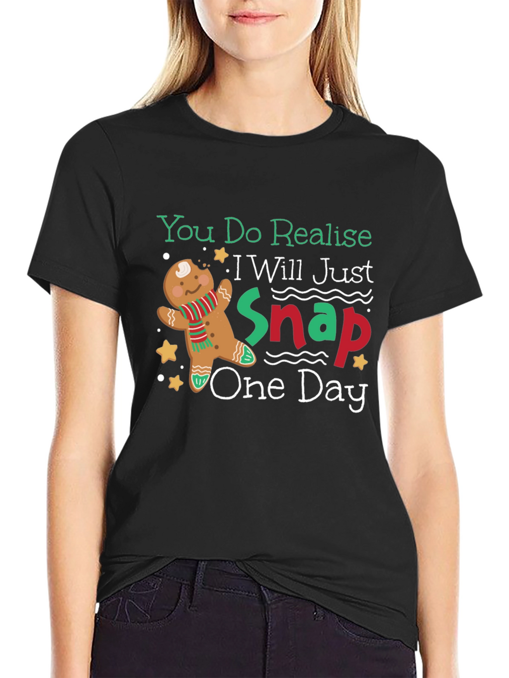 Gingerbread Snap T-Shirt - Funny Christmas Tee
