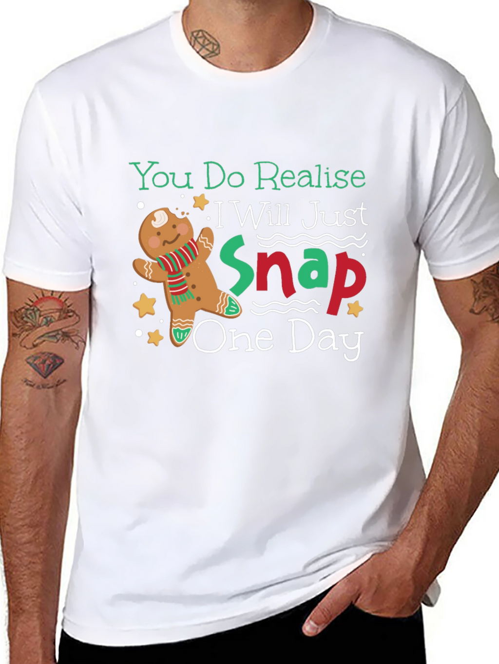 Gingerbread Snap T-Shirt - Funny Christmas Tee