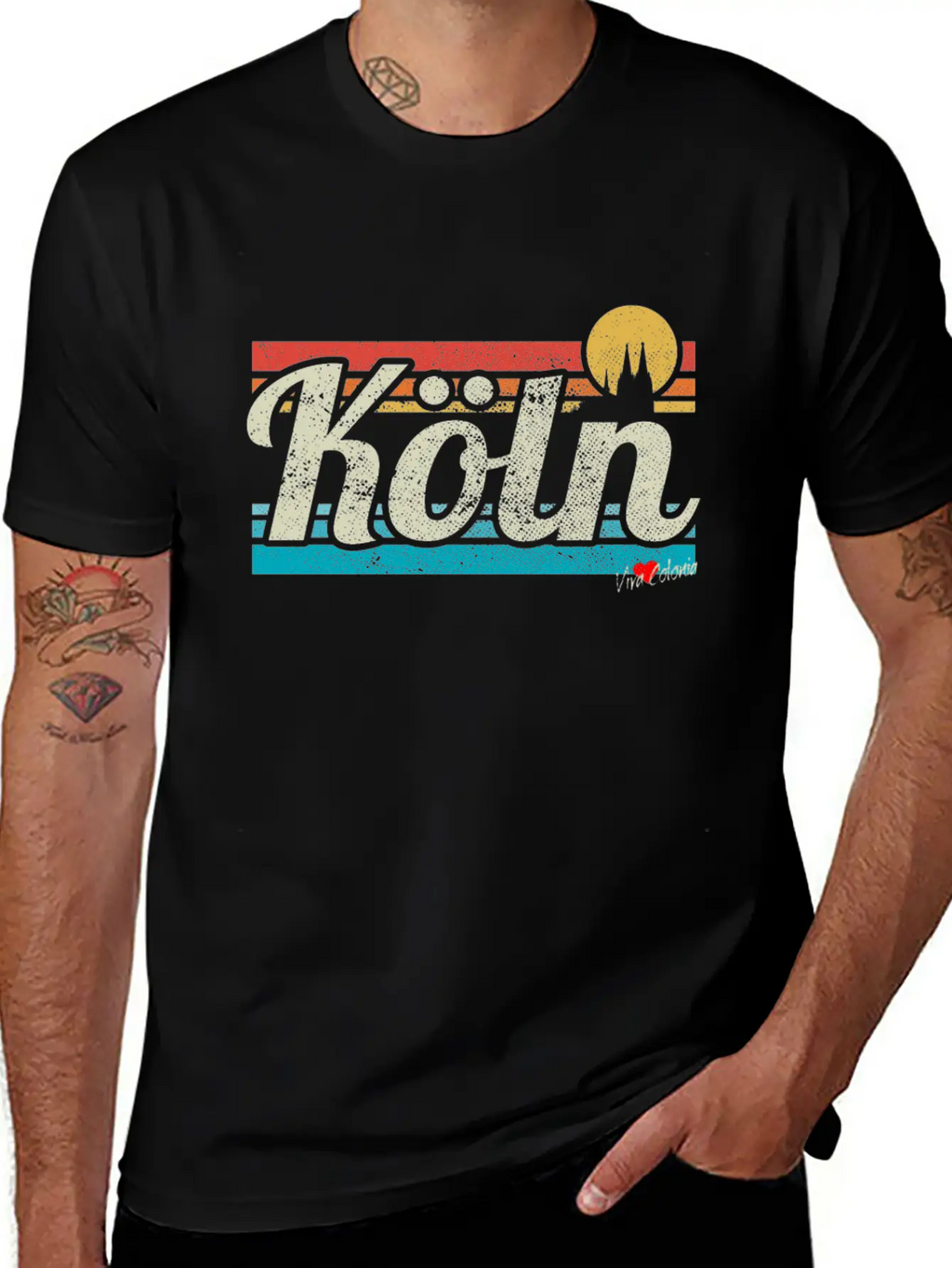 Köln Skyline Cologne Lover Retro Gift I Love Köln Stylish Everyday T-Shirt – Unisex Basic Cotton Tee
