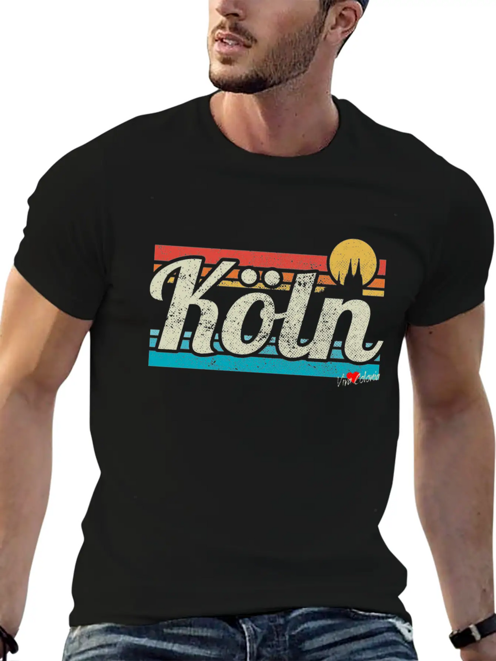 Köln Skyline Cologne Lover Retro Gift I Love Köln Stylish Everyday T-Shirt – Unisex Basic Cotton Tee