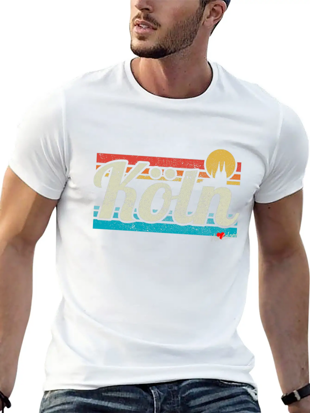 Köln Skyline Cologne Lover Retro Gift I Love Köln Stylish Everyday T-Shirt – Unisex Basic Cotton Tee