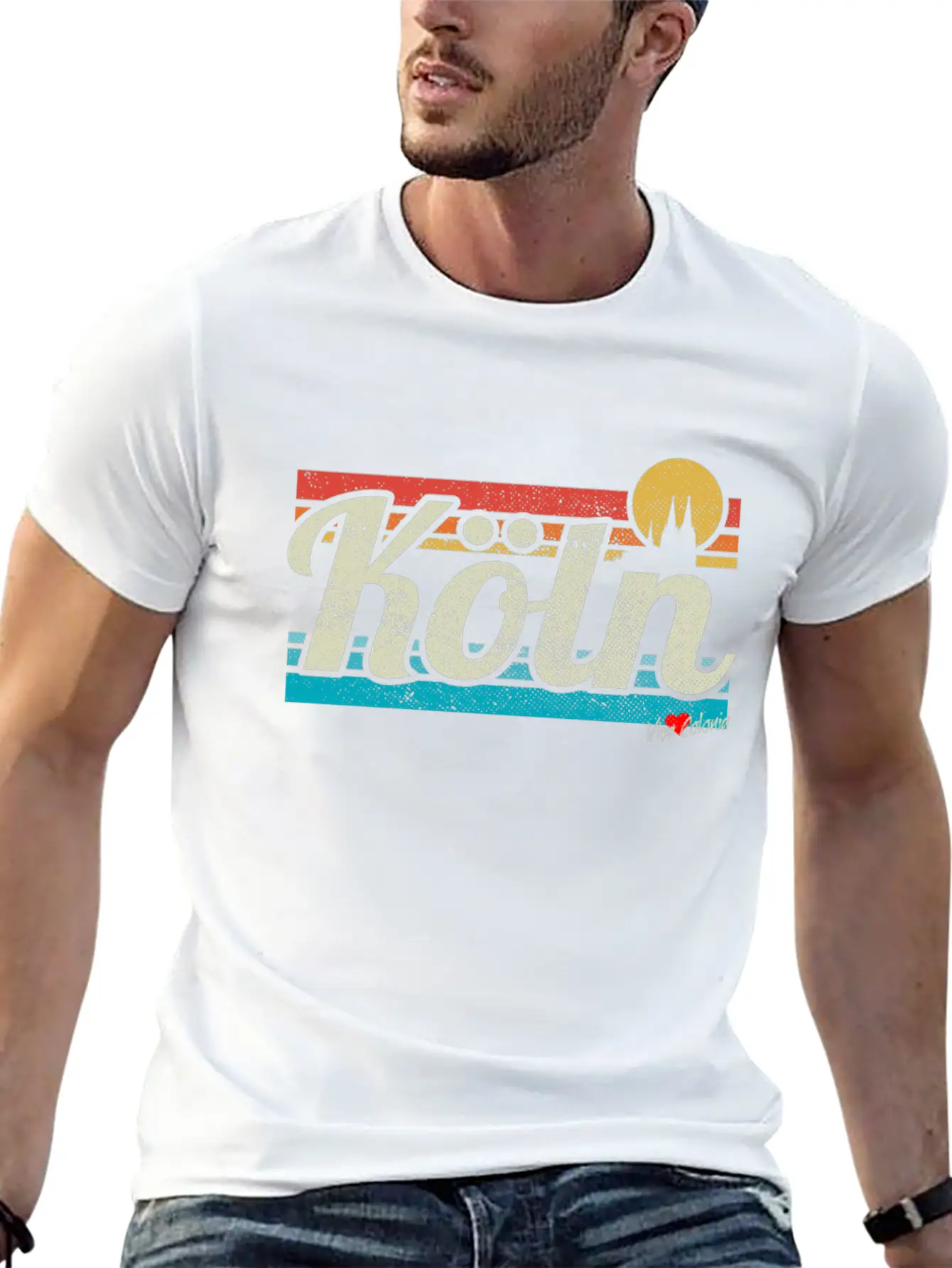 Köln Skyline Cologne Lover Retro Gift I Love Köln Stylish Everyday T-Shirt – Unisex Basic Cotton Tee