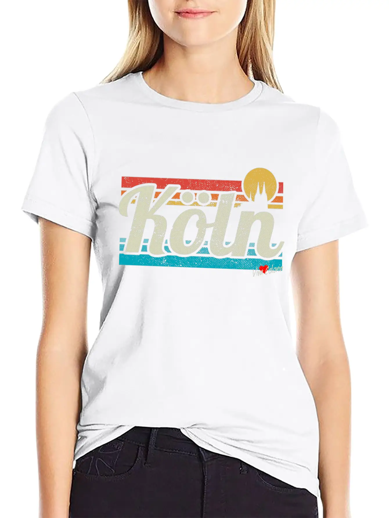 Köln Skyline Cologne Lover Retro Gift I Love Köln Stylish Everyday T-Shirt – Unisex Basic Cotton Tee