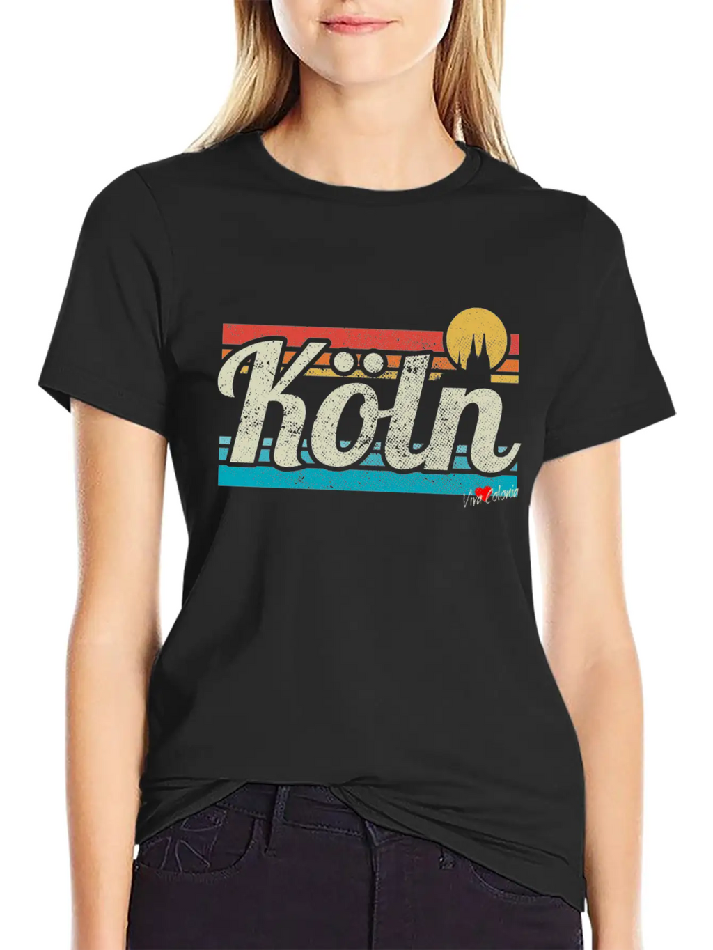 Köln Skyline Cologne Lover Retro Gift I Love Köln Stylish Everyday T-Shirt – Unisex Basic Cotton Tee