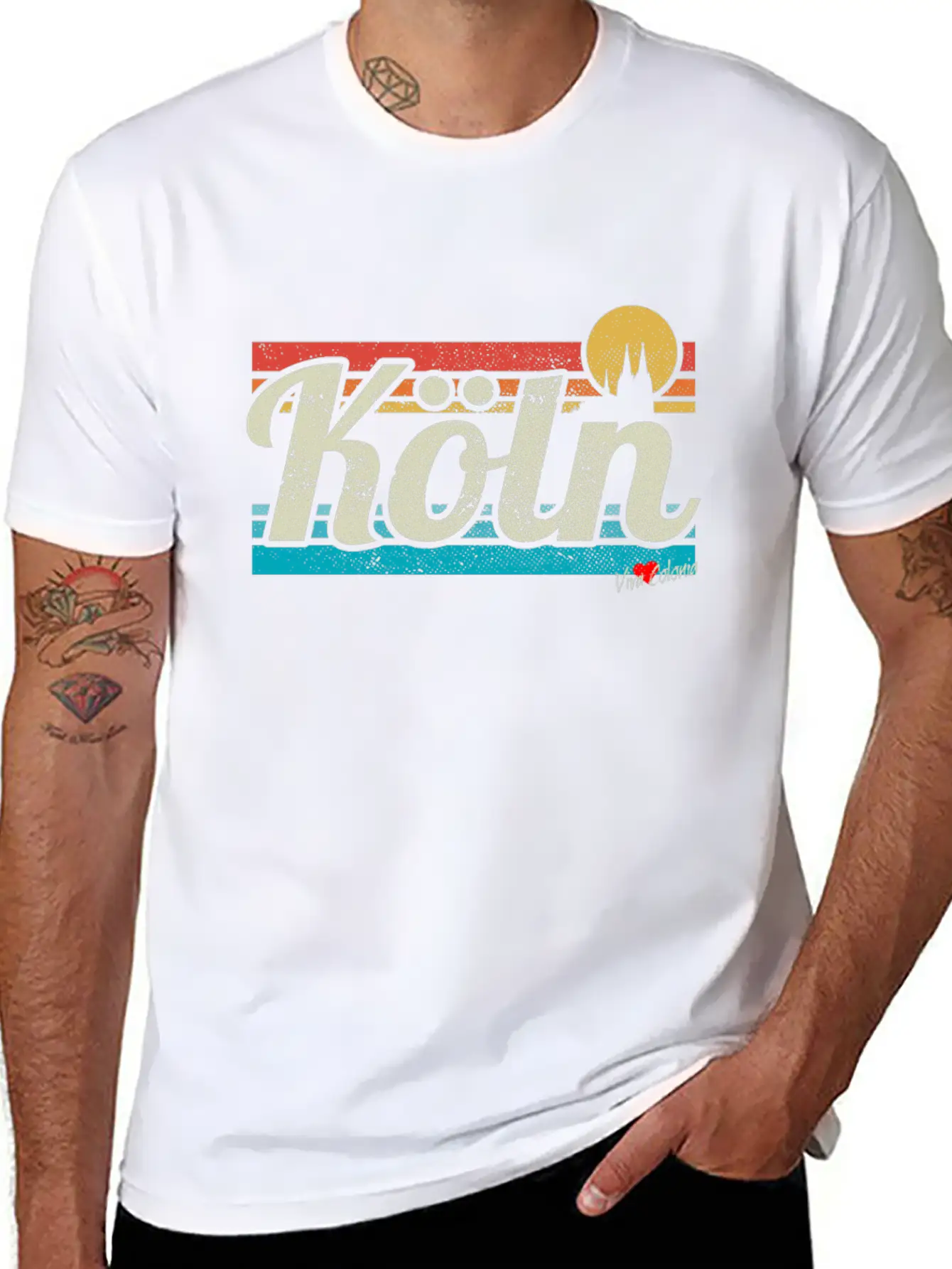 Köln Skyline Cologne Lover Retro Gift I Love Köln Stylish Everyday T-Shirt – Unisex Basic Cotton Tee