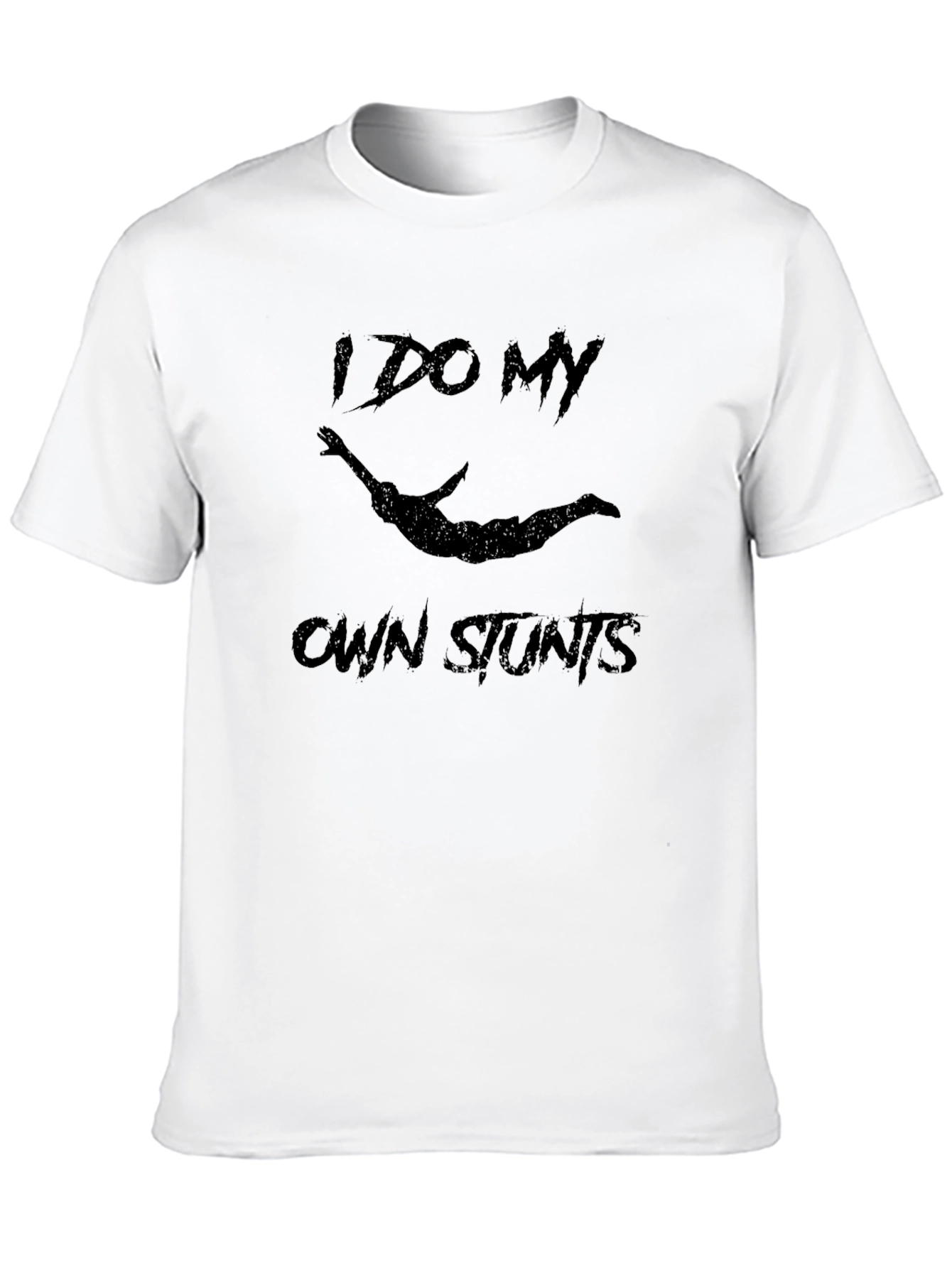I Do My Own Stunts Black Graphic Tee