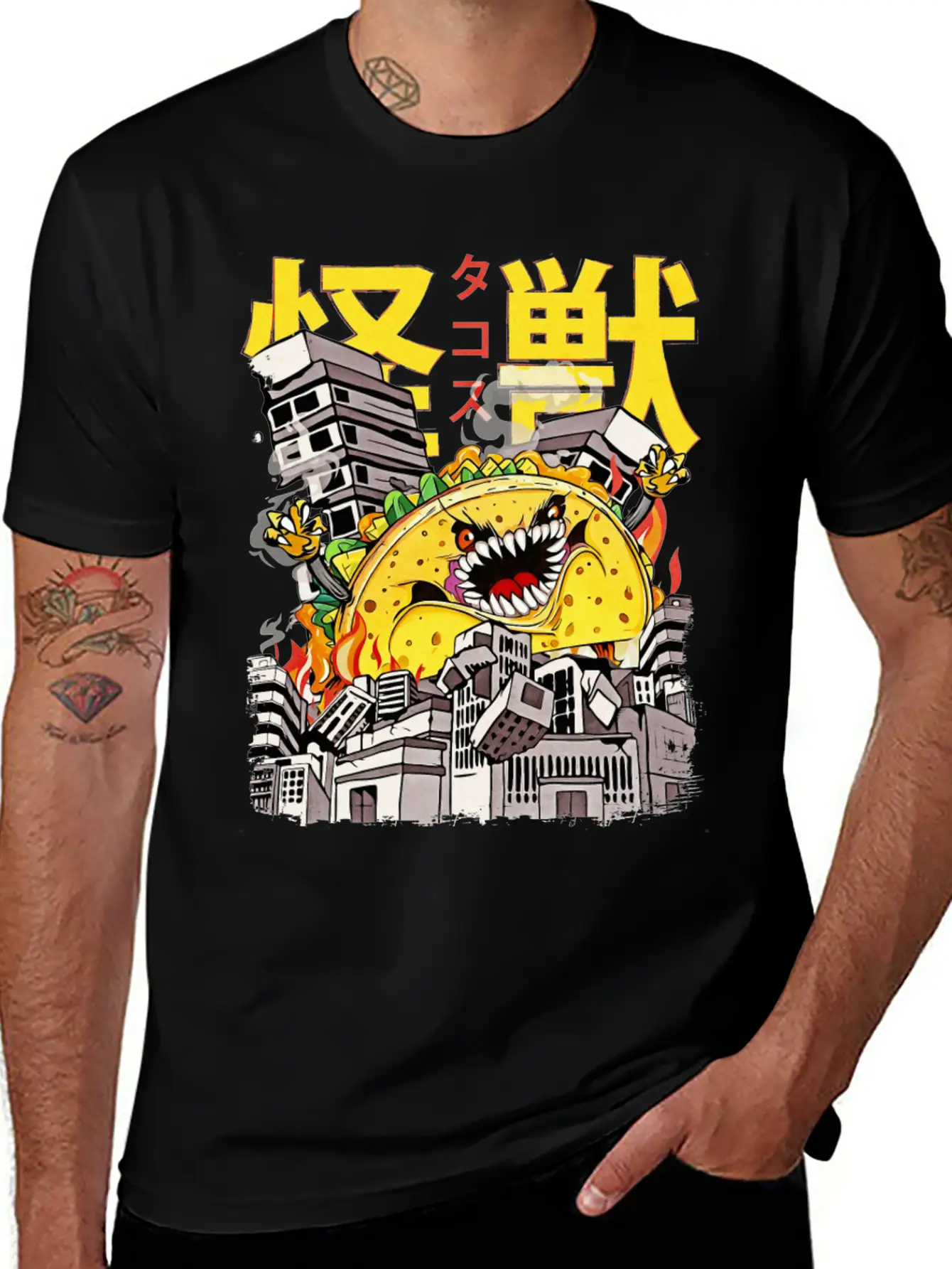 Kaiju Taco Japanese Anime Monster Mexican Food Essential Cotton Tee For Daily Outfits – Unisex Style