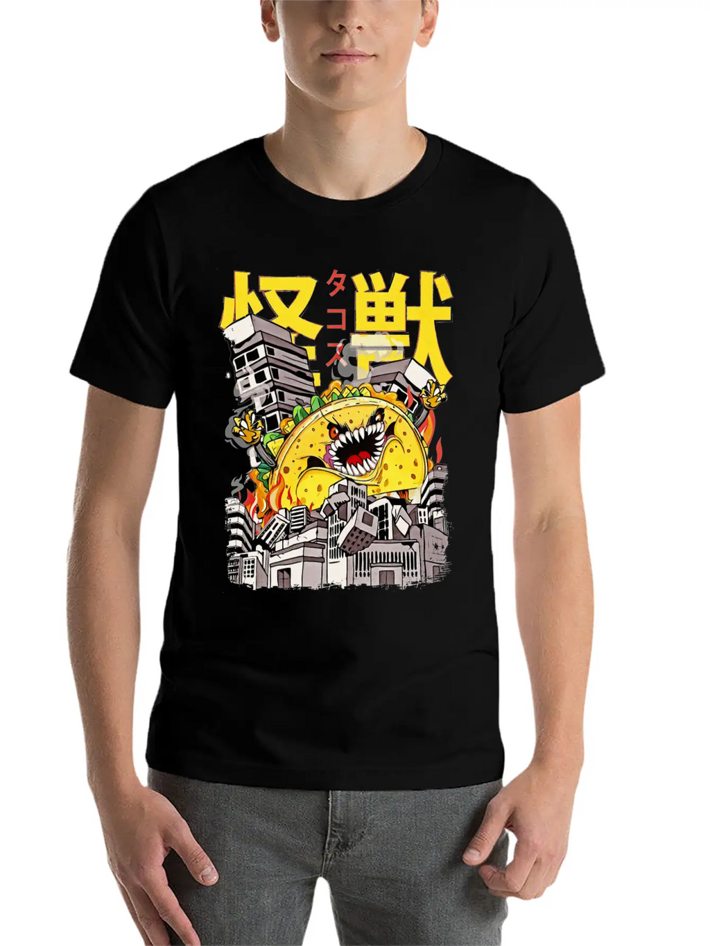 Kaiju Taco Japanese Anime Monster Mexican Food Essential Cotton Tee For Daily Outfits – Unisex Style