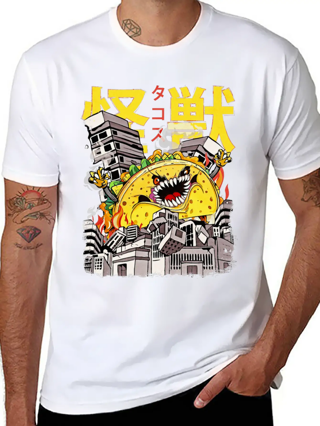 Kaiju Taco Japanese Anime Monster Mexican Food Essential Cotton Tee For Daily Outfits – Unisex Style