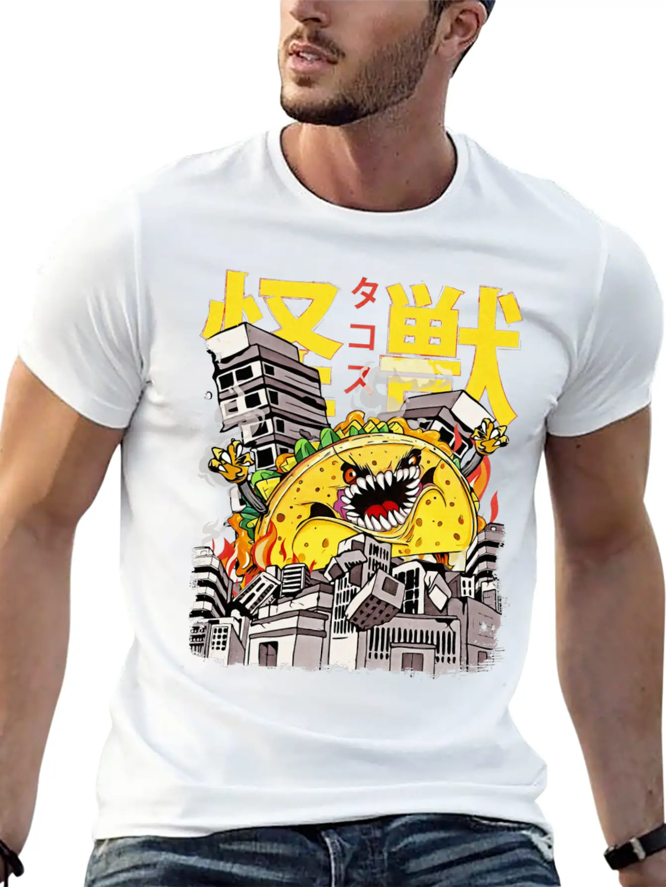 Kaiju Taco Japanese Anime Monster Mexican Food Essential Cotton Tee For Daily Outfits – Unisex Style