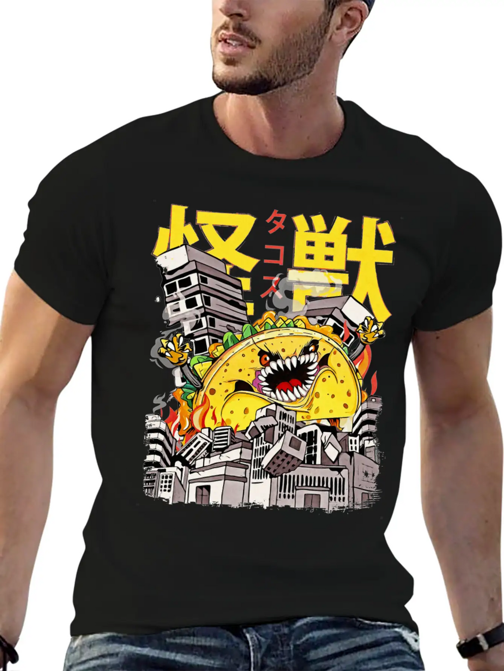 Kaiju Taco Japanese Anime Monster Mexican Food Essential Cotton Tee For Daily Outfits – Unisex Style
