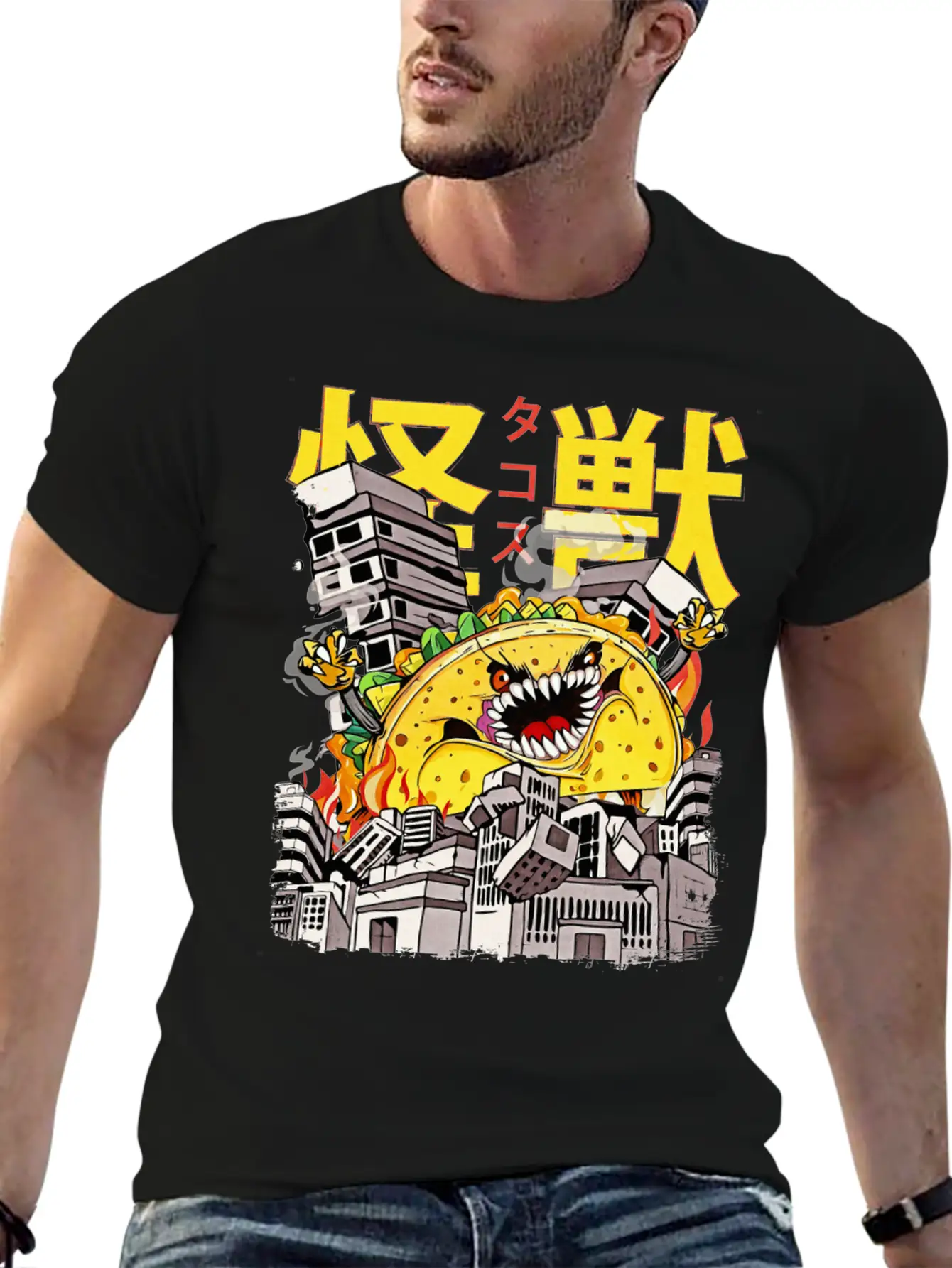 Kaiju Taco Japanese Anime Monster Mexican Food Essential Cotton Tee For Daily Outfits – Unisex Style