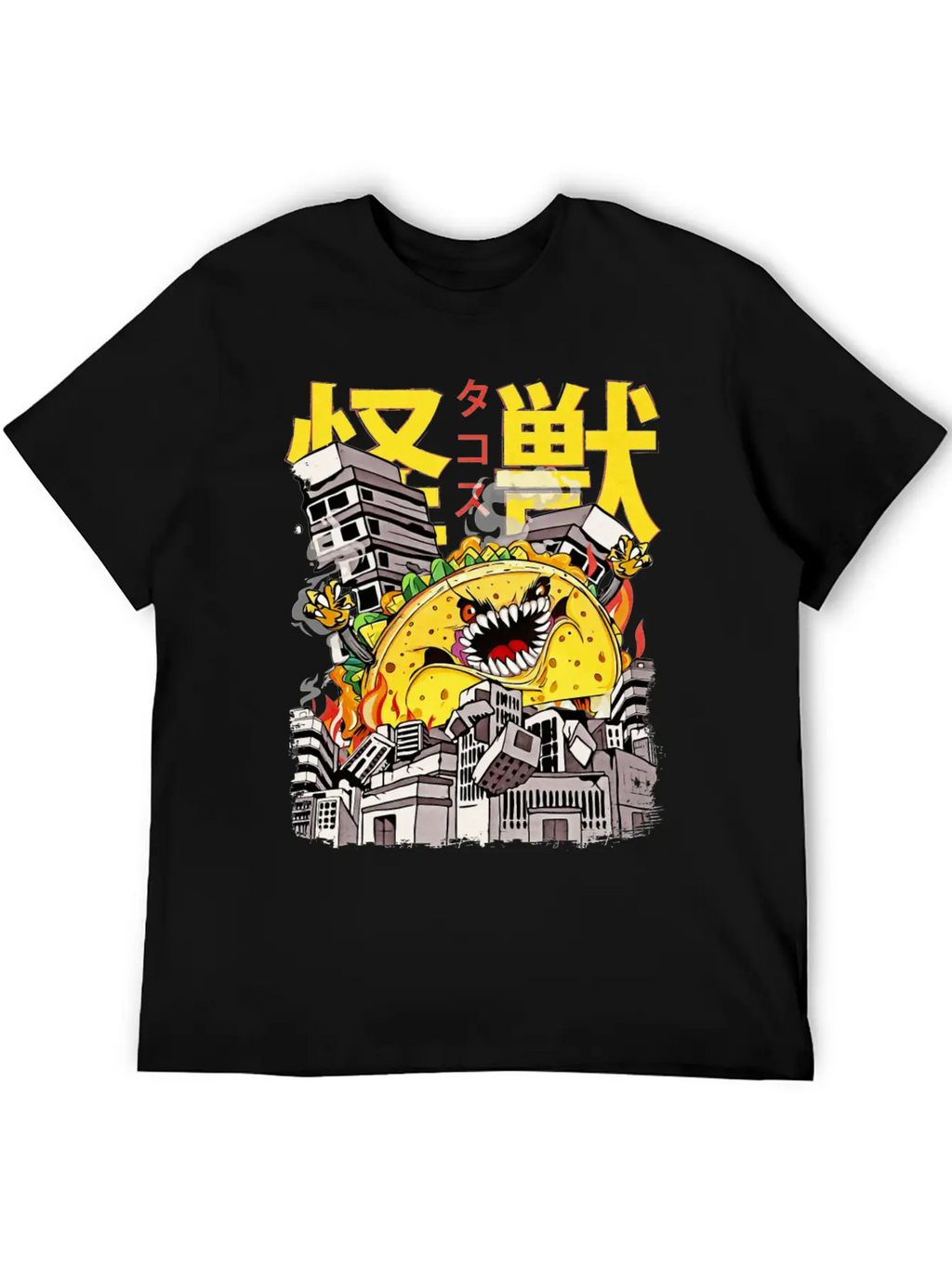 Kaiju Taco Japanese Anime Monster Mexican Food Essential Cotton Tee For Daily Outfits – Unisex Style