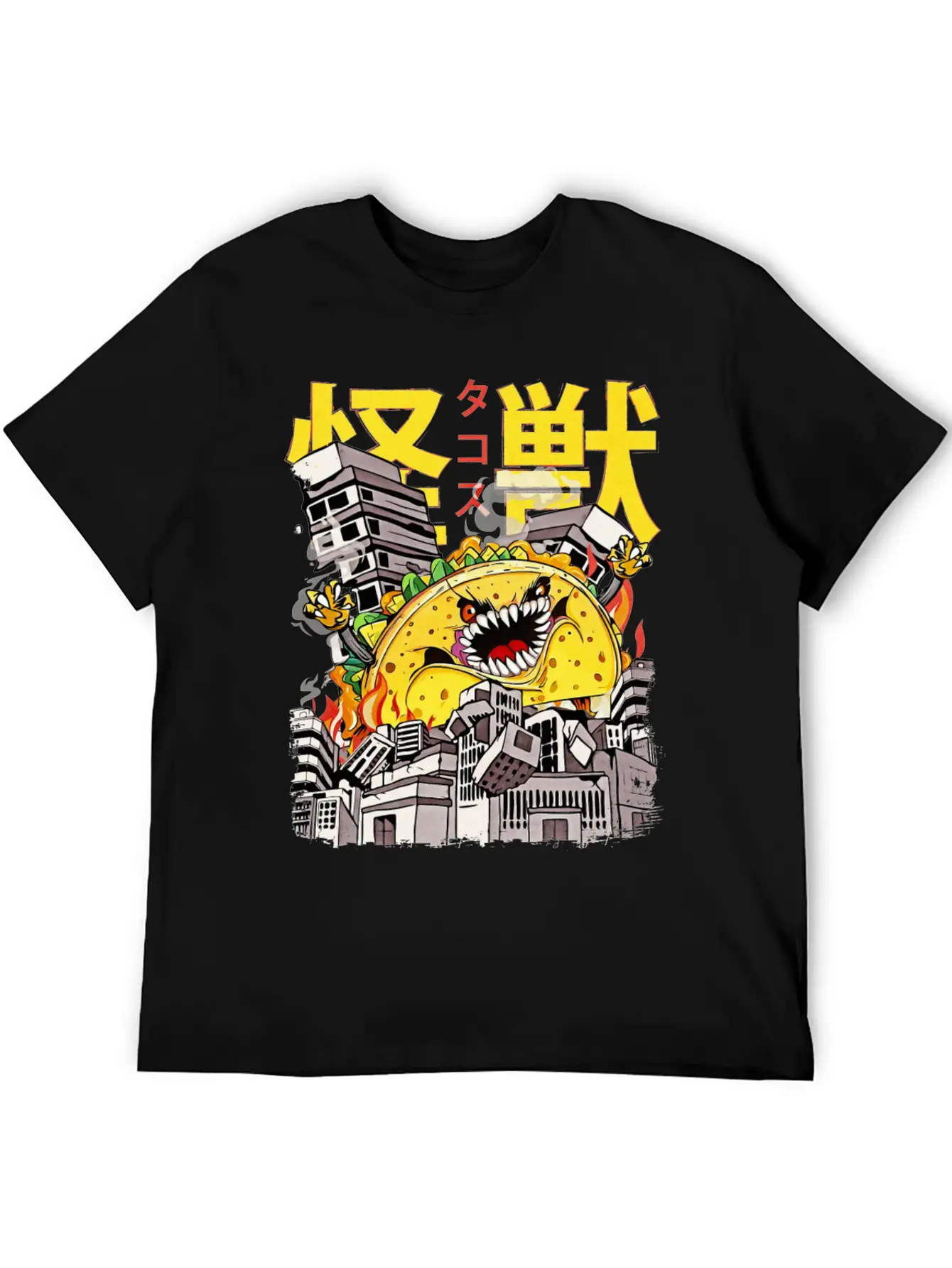 Kaiju Taco Japanese Anime Monster Mexican Food Essential Cotton Tee For Daily Outfits – Unisex Style