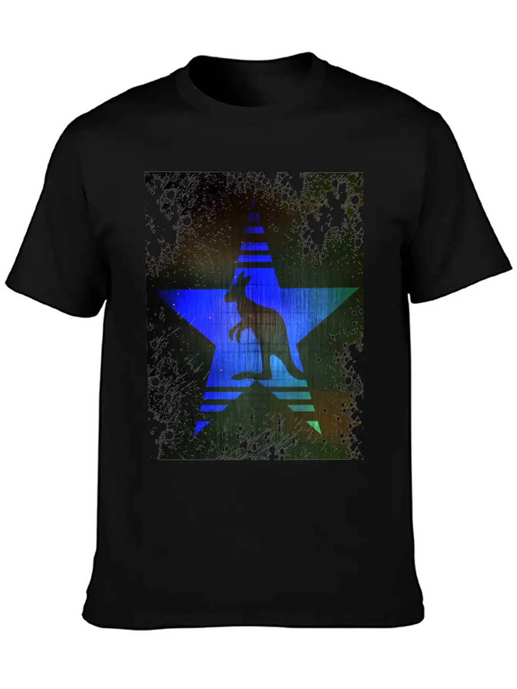 Kangaroo Blue Star Unisex Casual T-Shirt – Clean Design For Daily Comfort