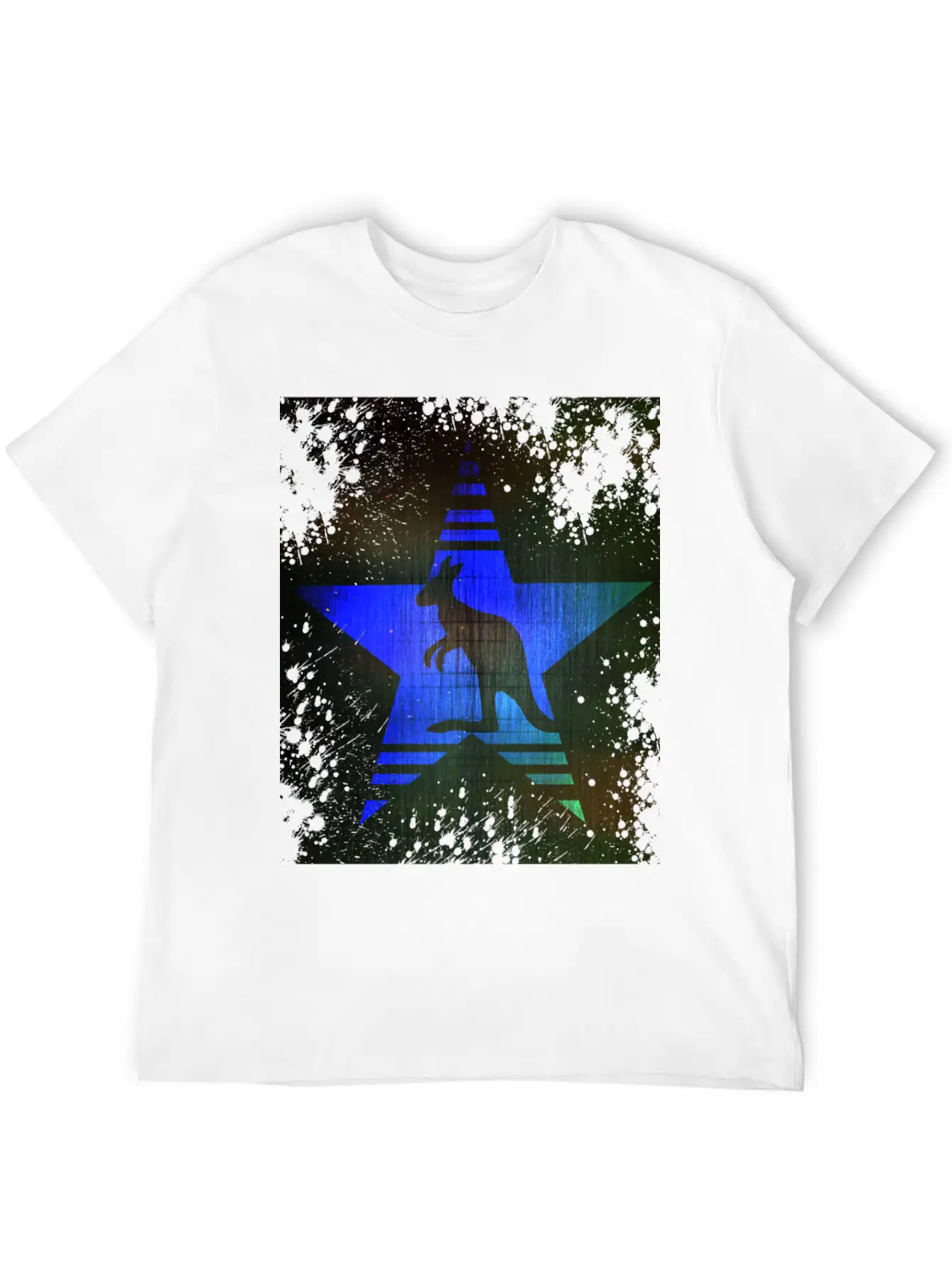 Kangaroo Blue Star Unisex Casual T-Shirt – Clean Design For Daily Comfort