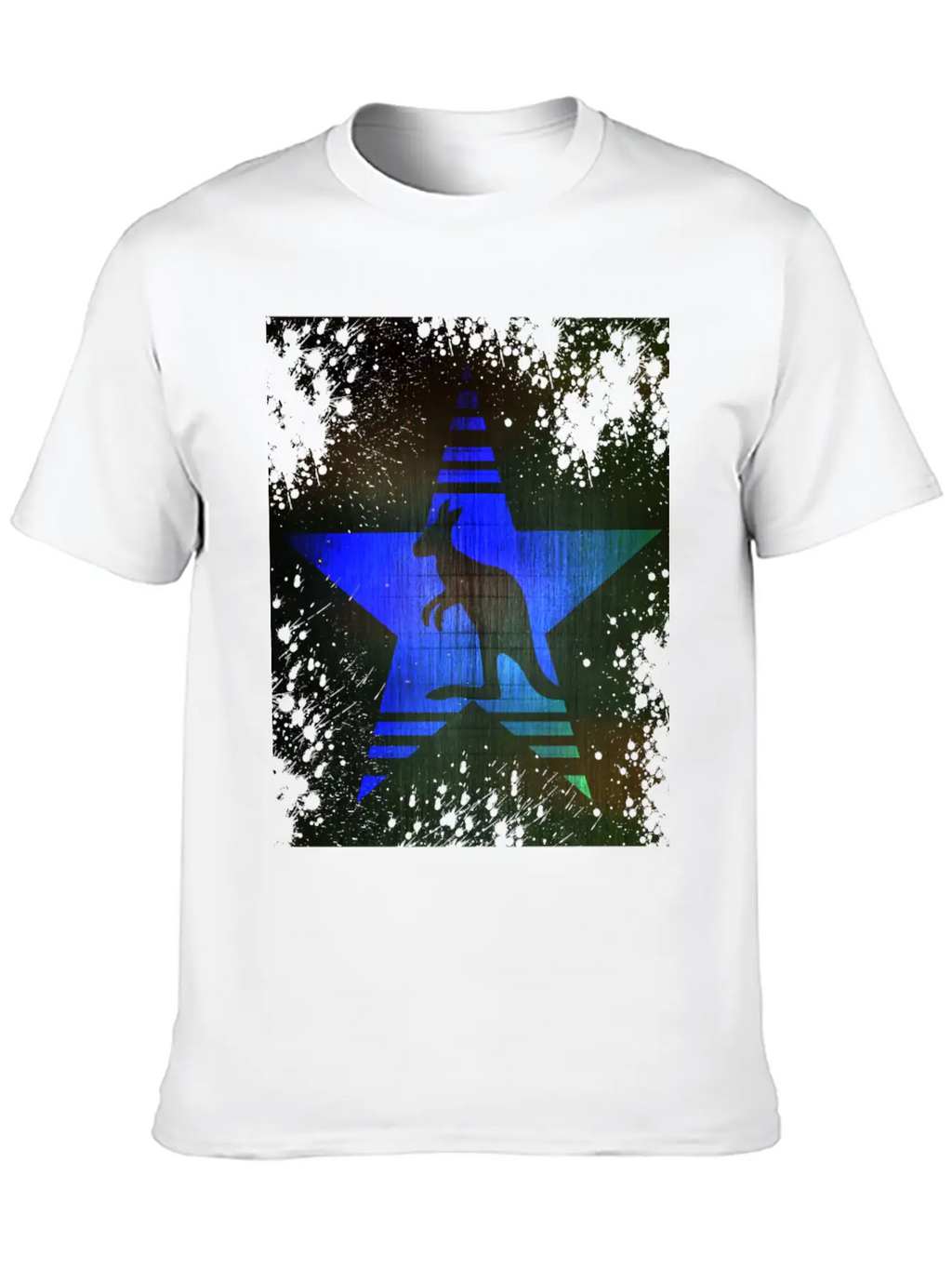 Kangaroo Blue Star Unisex Casual T-Shirt – Clean Design For Daily Comfort
