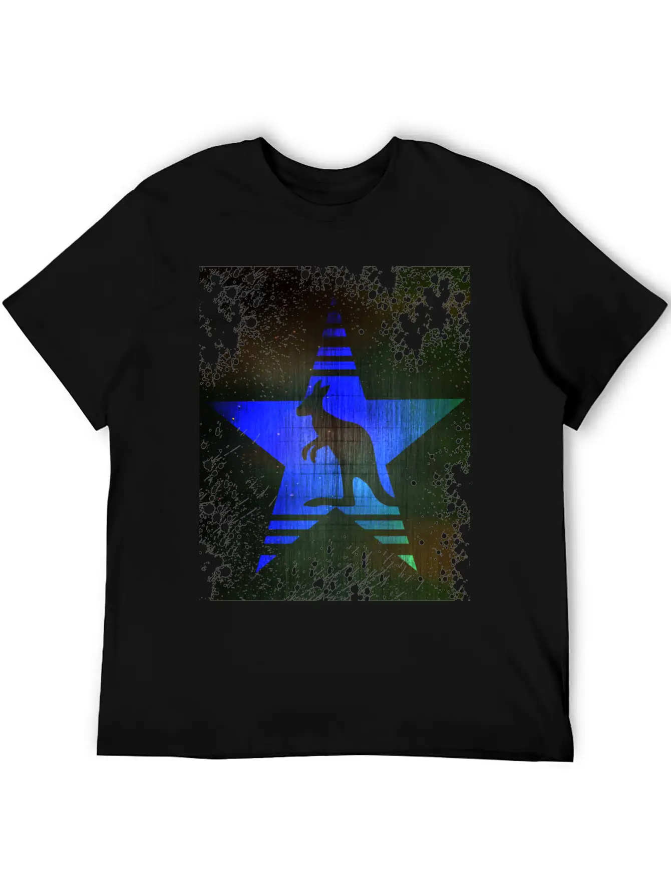 Kangaroo Blue Star Unisex Casual T-Shirt – Clean Design For Daily Comfort