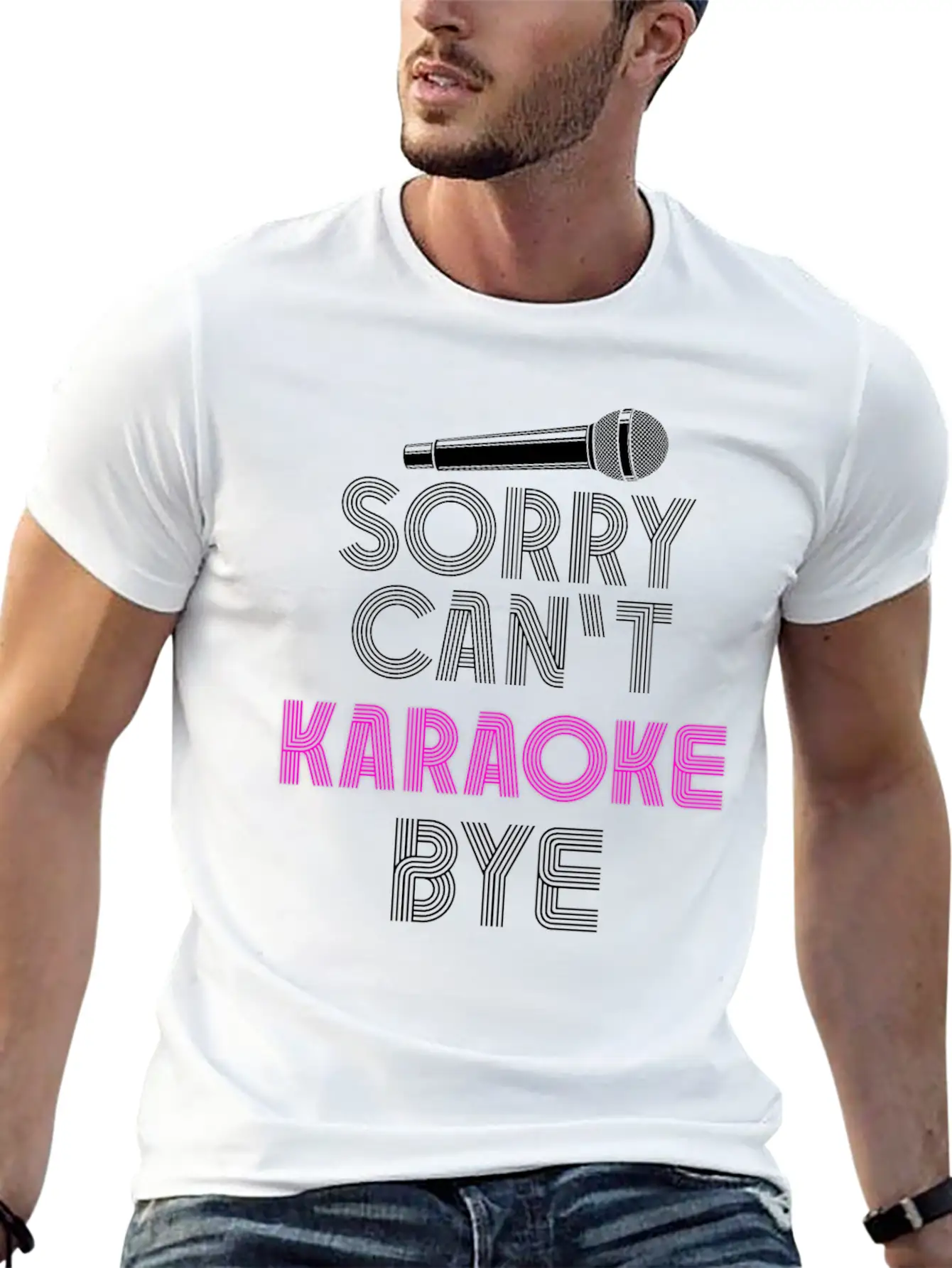 Karaoke Singer 80s Retro Sorry. Classic Cotton Tee – Unisex Comfort For Any Season