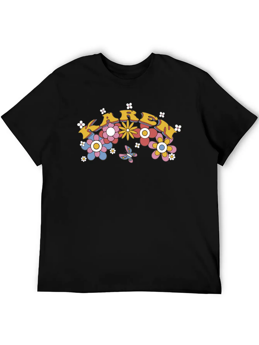 Karen Groovy Flower Tie Dye, Karen Hippie Flower Timeless Short Sleeve Tee – Comfy And Minimalist Design