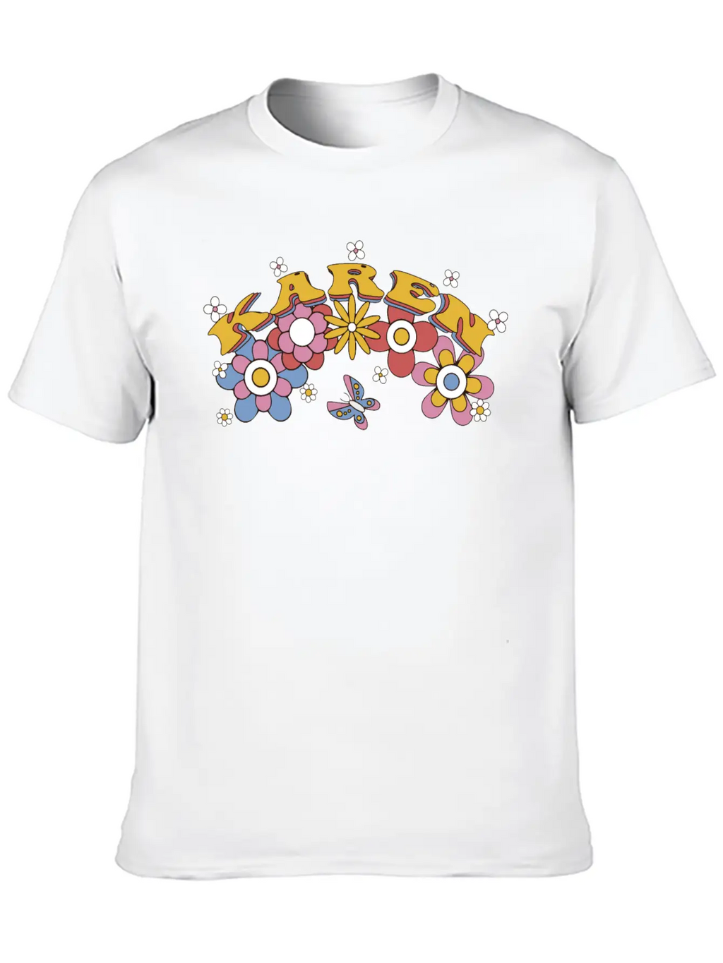Karen Groovy Flower Tie Dye, Karen Hippie Flower Timeless Short Sleeve Tee – Comfy And Minimalist Design