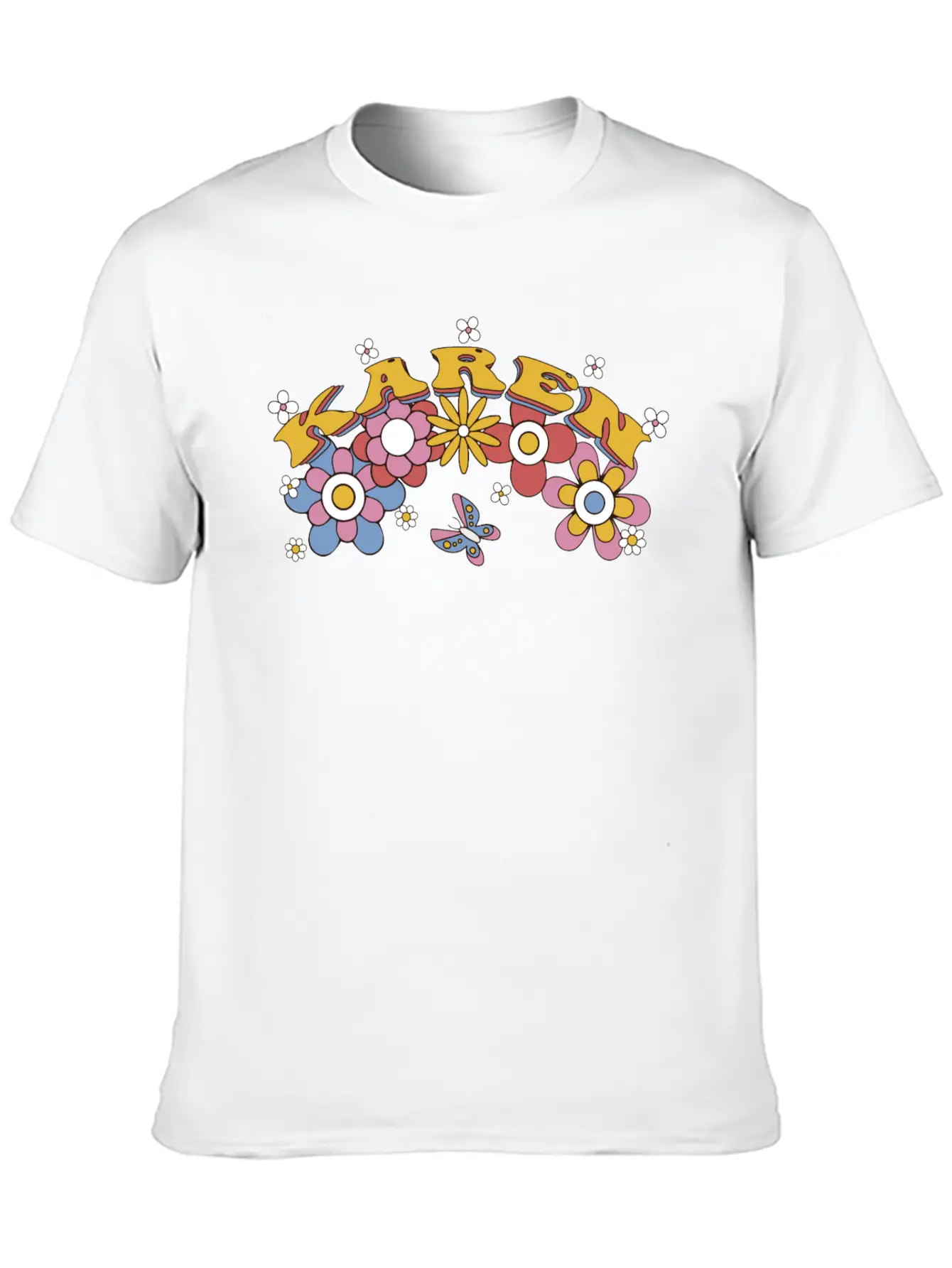 Karen Groovy Flower Tie Dye, Karen Hippie Flower Timeless Short Sleeve Tee – Comfy And Minimalist Design