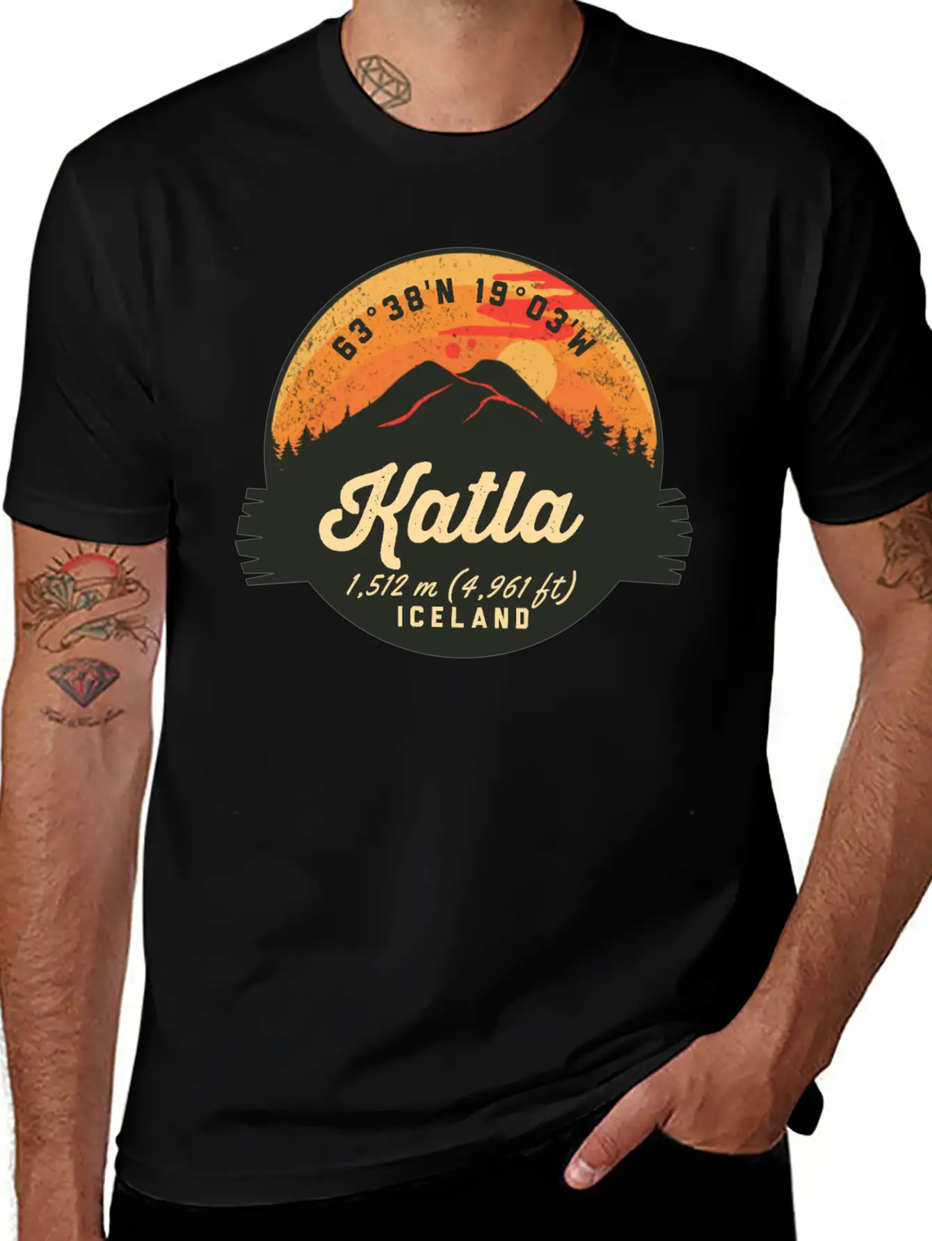 Katla Volcano Iceland Retro Sunset Hiking Camping Classic Cotton Tee – Unisex Comfort For Any Season