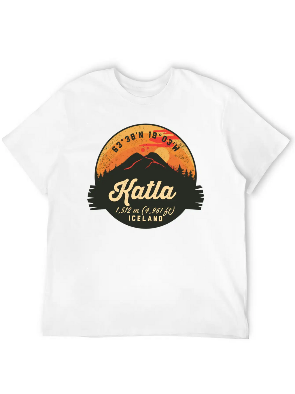 Katla Volcano Iceland Retro Sunset Hiking Camping Classic Cotton Tee – Unisex Comfort For Any Season