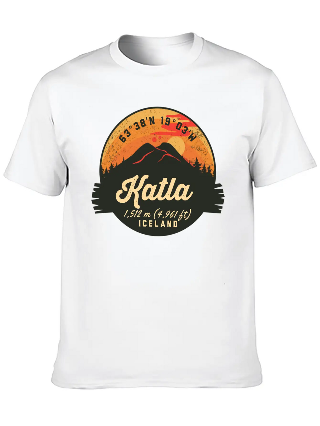 Katla Volcano Iceland Retro Sunset Hiking Camping Classic Cotton Tee – Unisex Comfort For Any Season