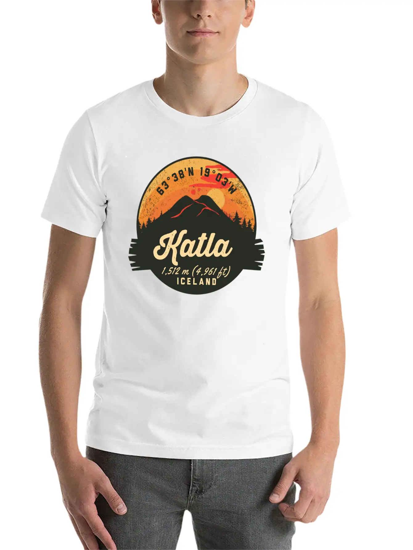 Katla Volcano Iceland Retro Sunset Hiking Camping Classic Cotton Tee – Unisex Comfort For Any Season