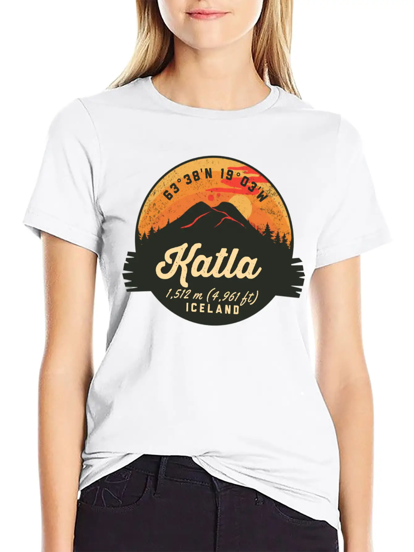 Katla Volcano Iceland Retro Sunset Hiking Camping Classic Cotton Tee – Unisex Comfort For Any Season