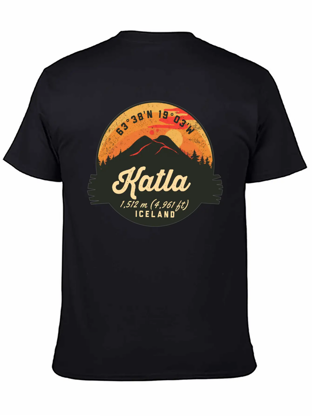Katla Volcano Iceland Retro Sunset Hiking Camping Classic Cotton Tee – Unisex Comfort For Any Season
