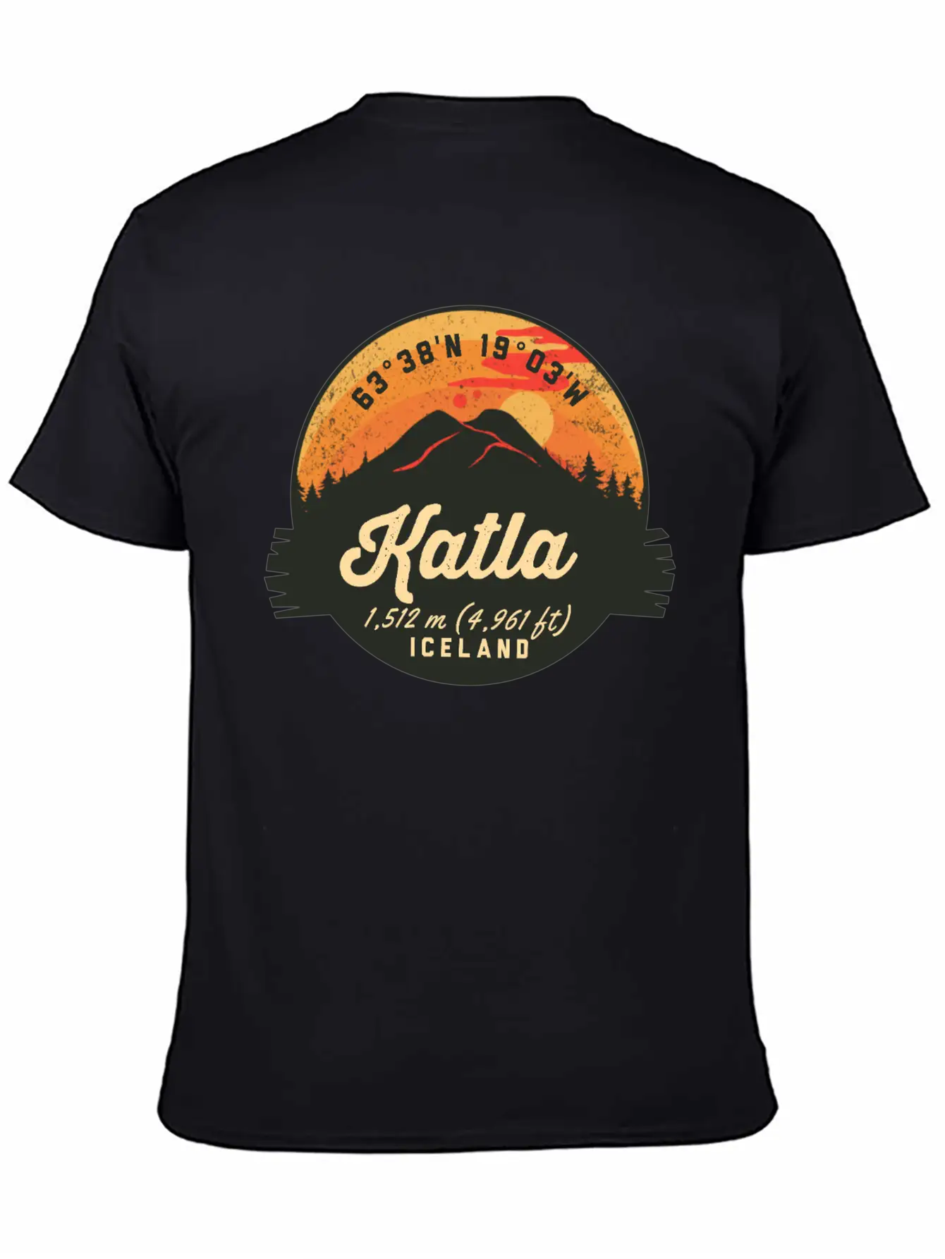 Katla Volcano Iceland Retro Sunset Hiking Camping Classic Cotton Tee – Unisex Comfort For Any Season