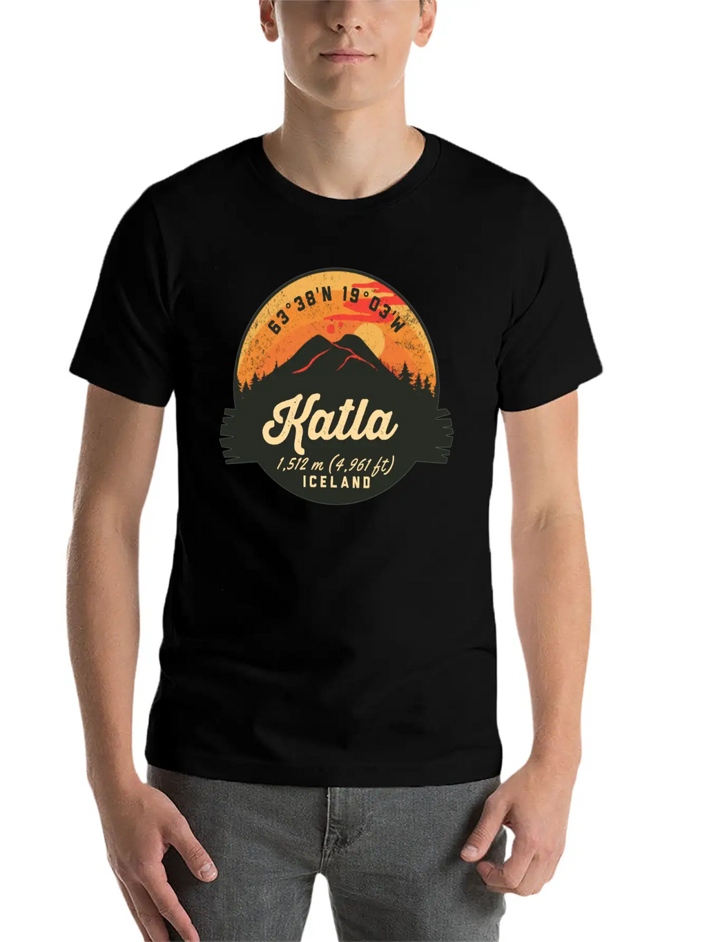Katla Volcano Iceland Retro Sunset Hiking Camping Classic Cotton Tee – Unisex Comfort For Any Season