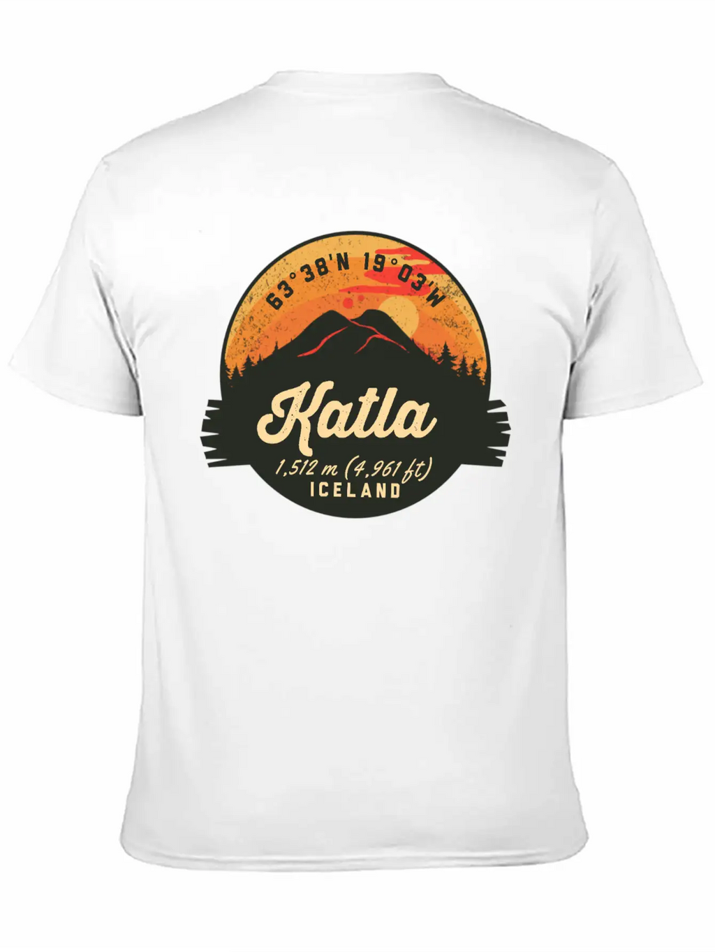Katla Volcano Iceland Retro Sunset Hiking Camping Classic Cotton Tee – Unisex Comfort For Any Season