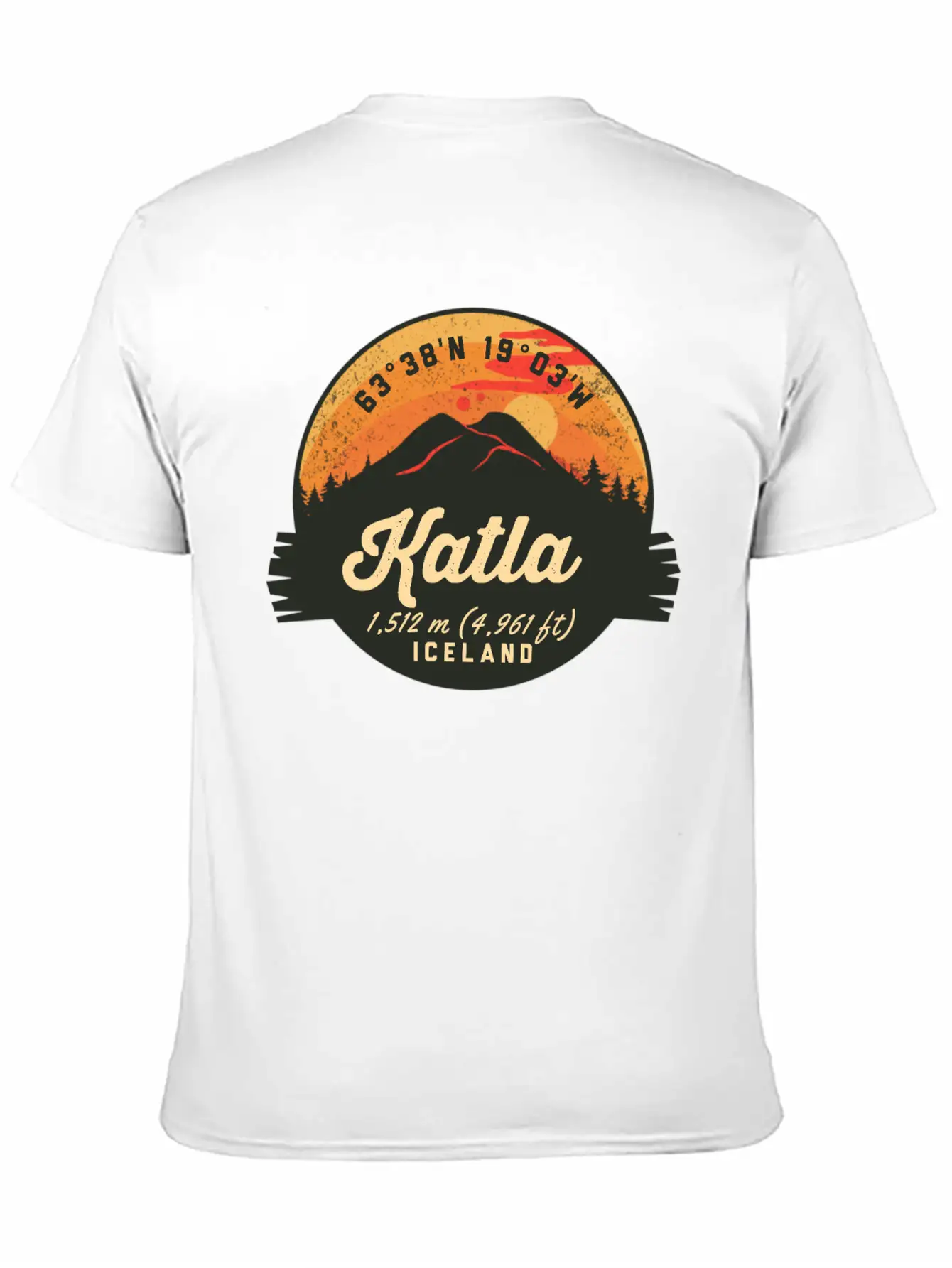 Katla Volcano Iceland Retro Sunset Hiking Camping Classic Cotton Tee – Unisex Comfort For Any Season