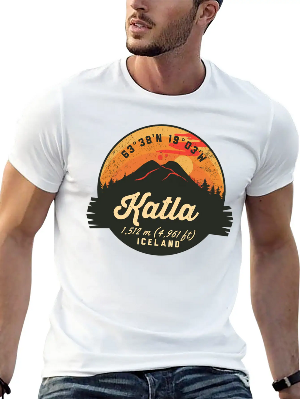 Katla Volcano Iceland Retro Sunset Hiking Camping Classic Cotton Tee – Unisex Comfort For Any Season