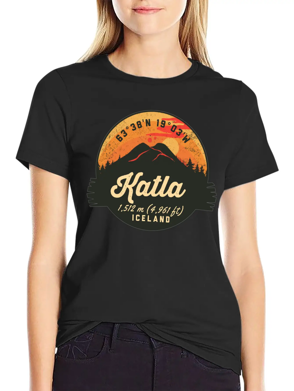 Katla Volcano Iceland Retro Sunset Hiking Camping Classic Cotton Tee – Unisex Comfort For Any Season