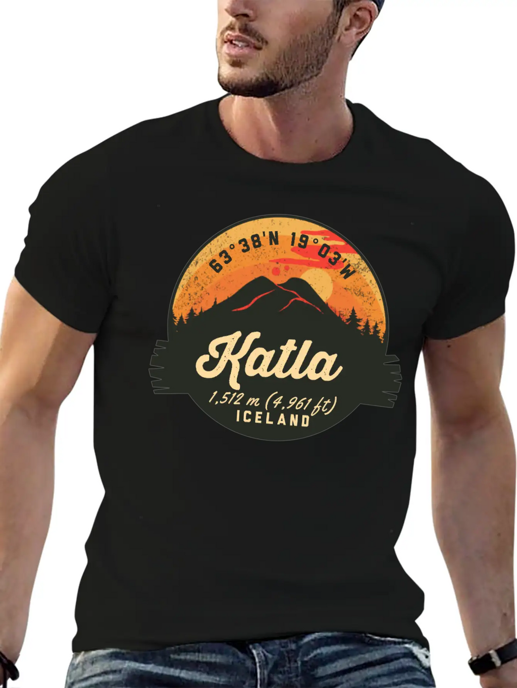 Katla Volcano Iceland Retro Sunset Hiking Camping Classic Cotton Tee – Unisex Comfort For Any Season