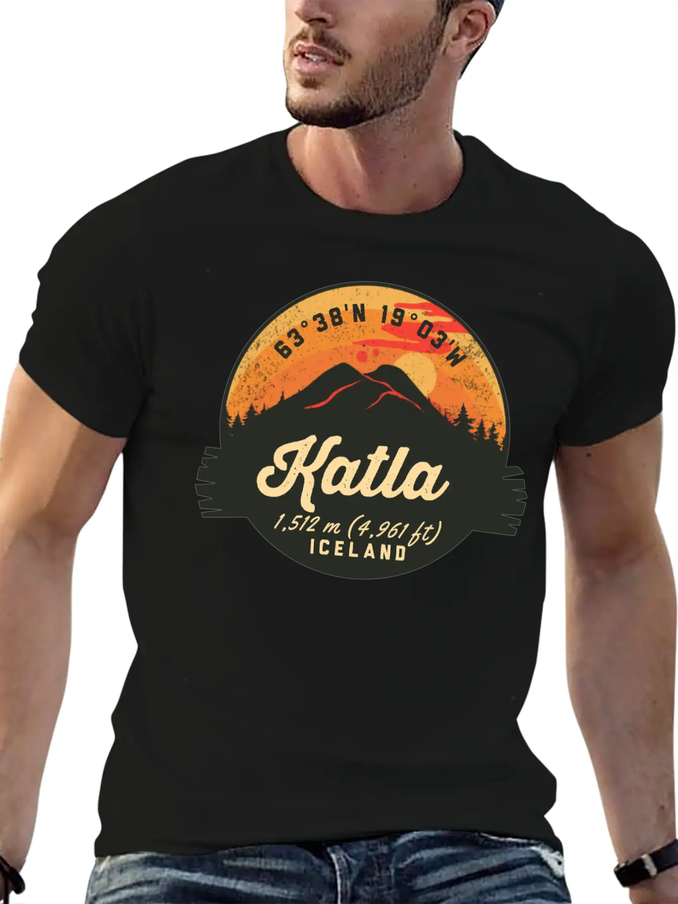 Katla Volcano Iceland Retro Sunset Hiking Camping Classic Cotton Tee – Unisex Comfort For Any Season