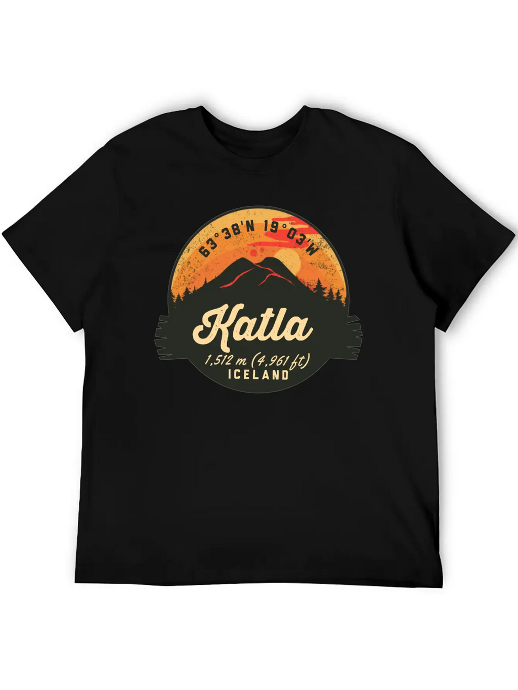 Katla Volcano Iceland Retro Sunset Hiking Camping Classic Cotton Tee – Unisex Comfort For Any Season