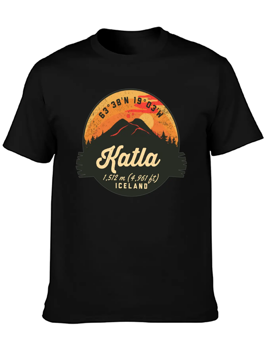 Katla Volcano Iceland Retro Sunset Hiking Camping Classic Cotton Tee – Unisex Comfort For Any Season
