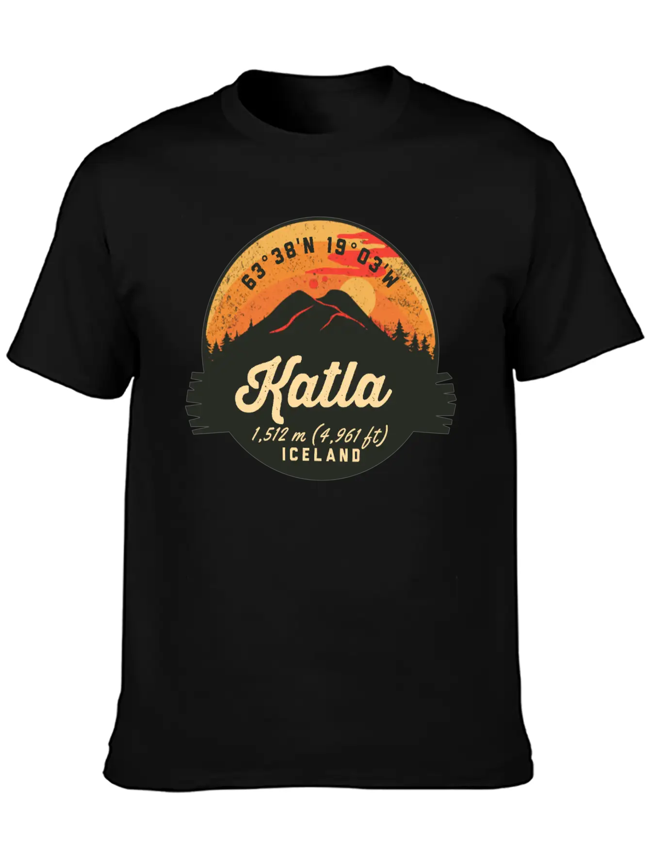 Katla Volcano Iceland Retro Sunset Hiking Camping Classic Cotton Tee – Unisex Comfort For Any Season