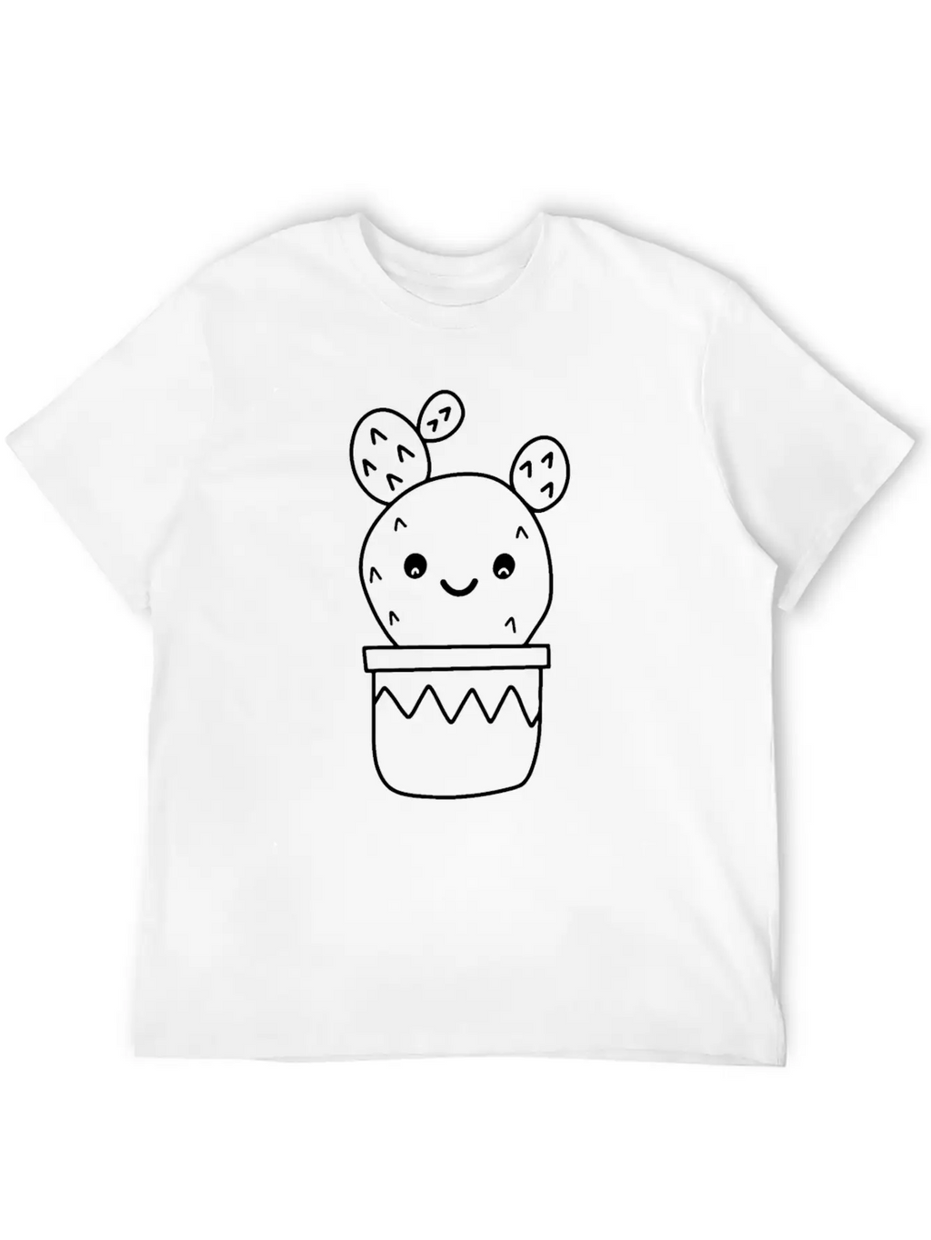 Kawaii Cactus Doodle Cactus Line Art Timeless Short Sleeve Tee – Comfy And Minimalist Design