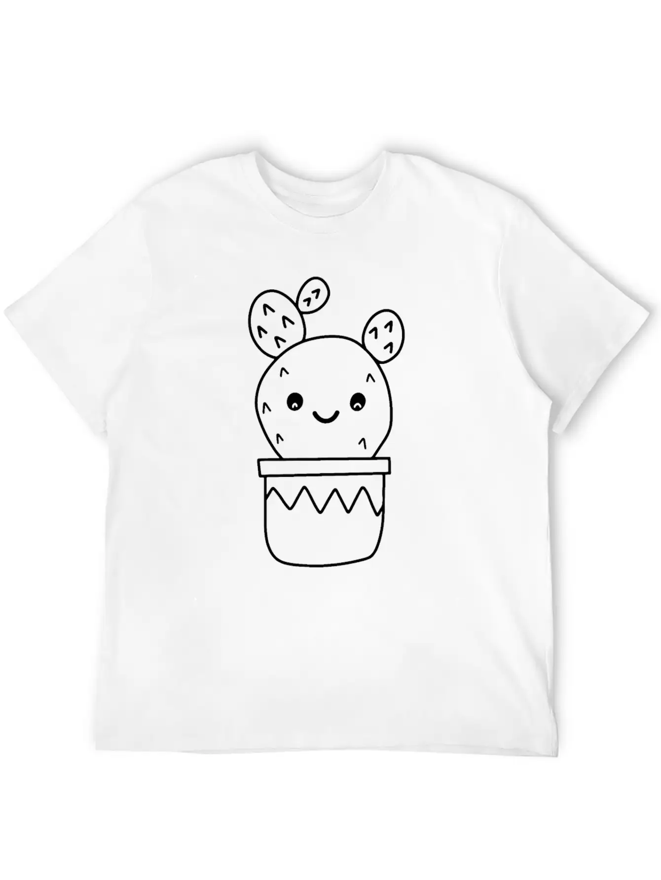 Kawaii Cactus Doodle Cactus Line Art Timeless Short Sleeve Tee – Comfy And Minimalist Design