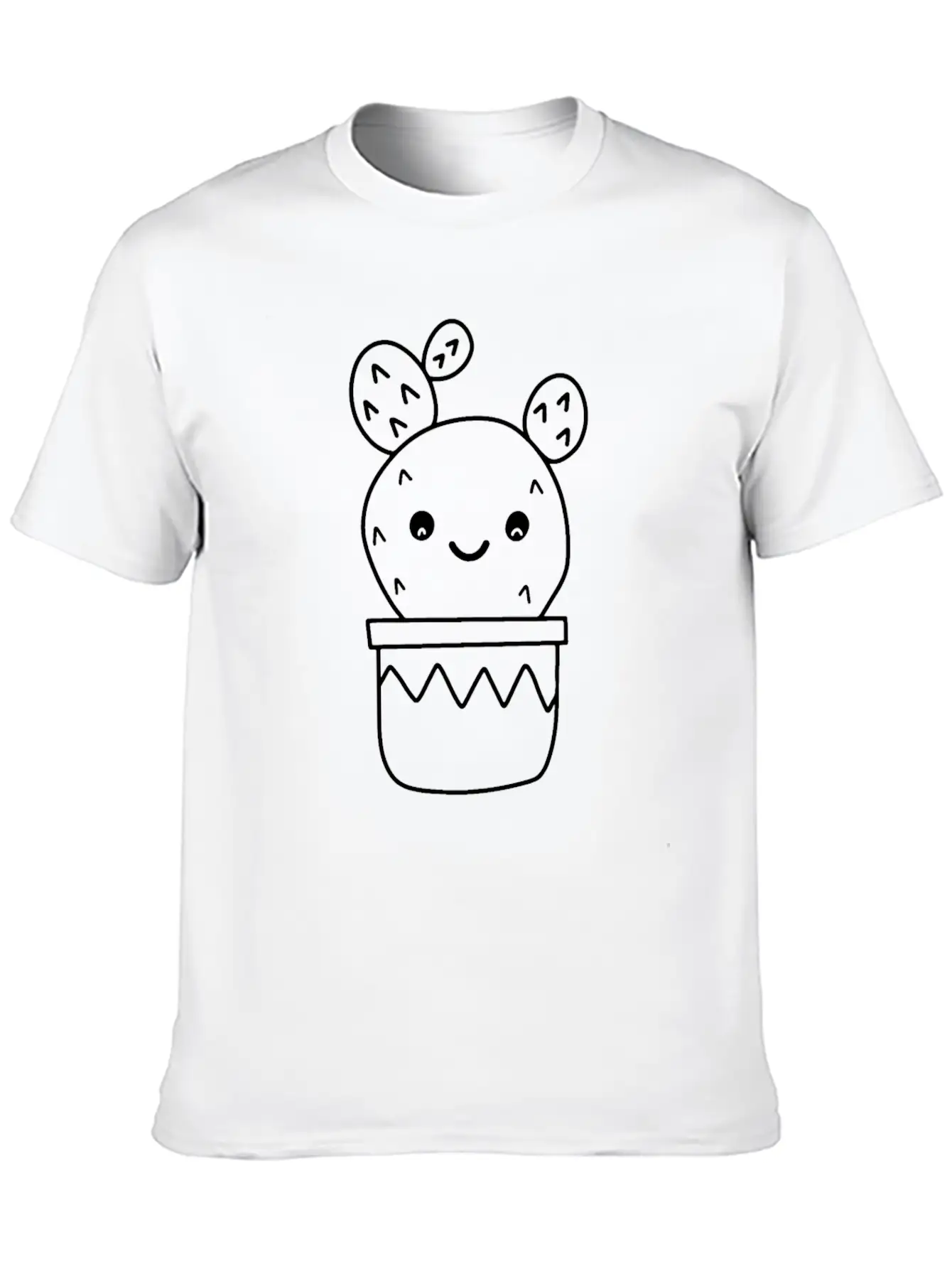 Kawaii Cactus Doodle Cactus Line Art Timeless Short Sleeve Tee – Comfy And Minimalist Design