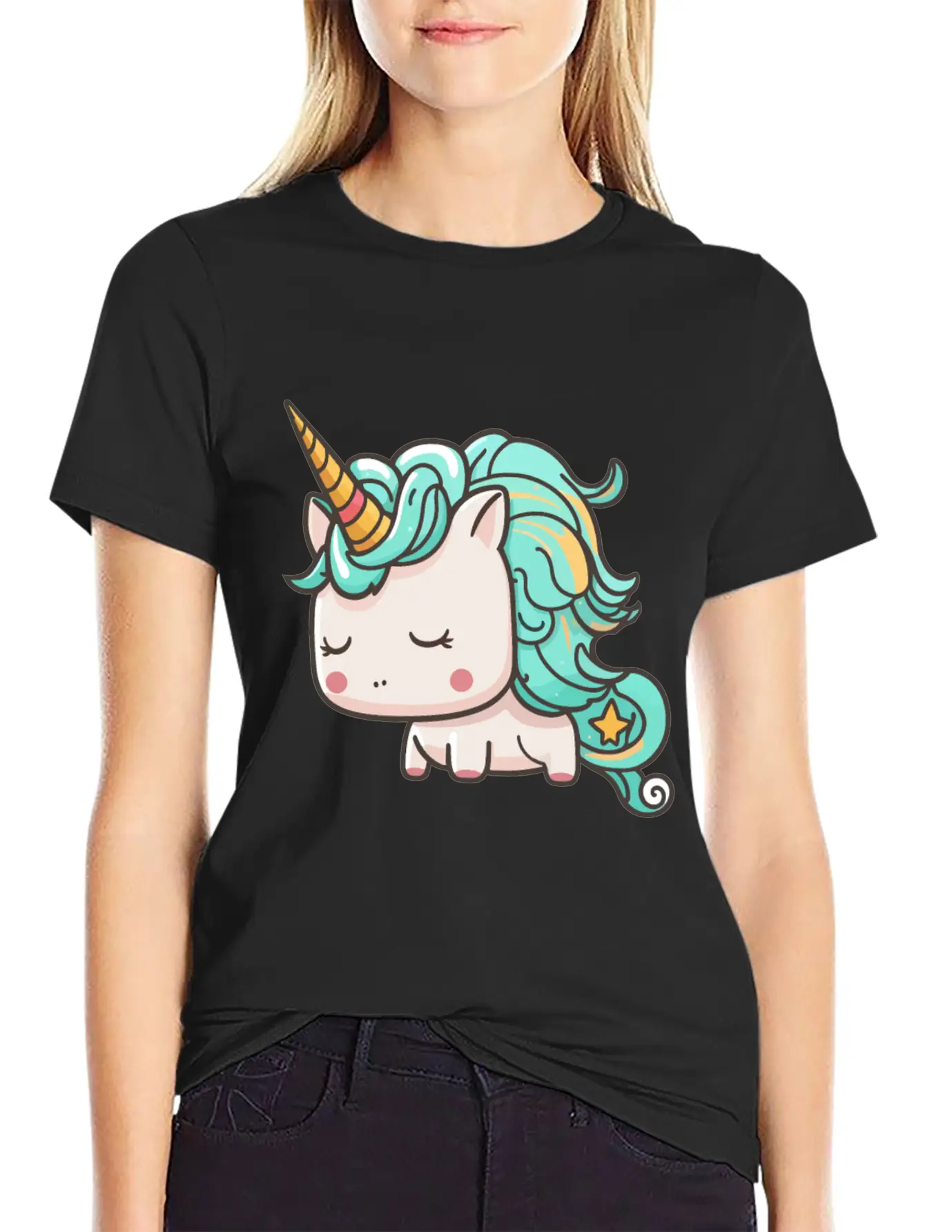 Kawaii Cartoon Unicorn Breathable Graphic T-Shirt – Perfect For Casual Days