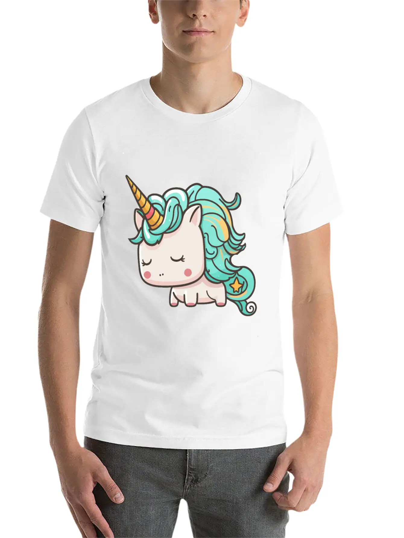 Kawaii Cartoon Unicorn Breathable Graphic T-Shirt – Perfect For Casual Days